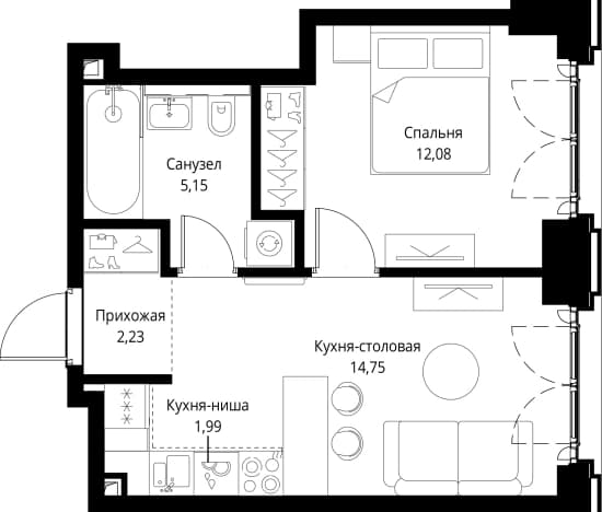 . Вариант № 2173882, 0, площадь - 36.2 квм, цена 24498205 рублей