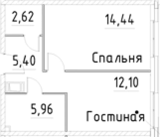 . Вариант № 1920430, 0, площадь - 40.52 квм, цена 9858248 рублей