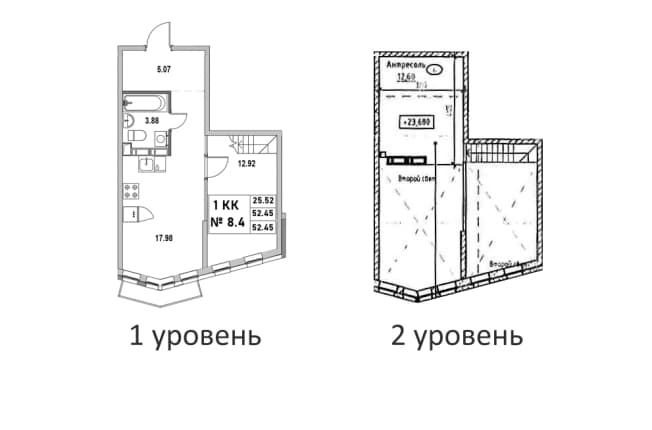 . Вариант № 2311218, 0, площадь - 52.45 квм, цена 11161360 рублей