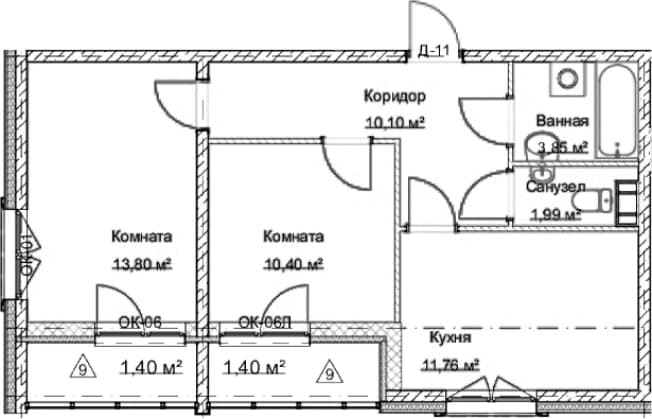. Вариант № 1909802, 0, площадь - 52.7 квм, цена 20500000 рублей