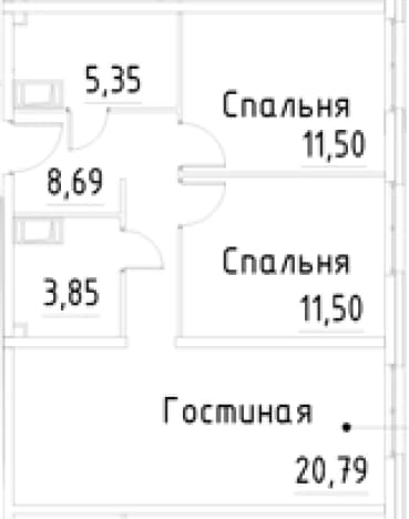 . Вариант № 1920439, 0, площадь - 61.68 квм, цена 14247709 рублей