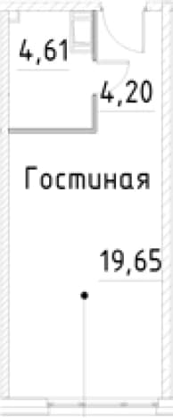 . Вариант № 2007024, 0, площадь - 28.46 квм, цена 7024562 рублей