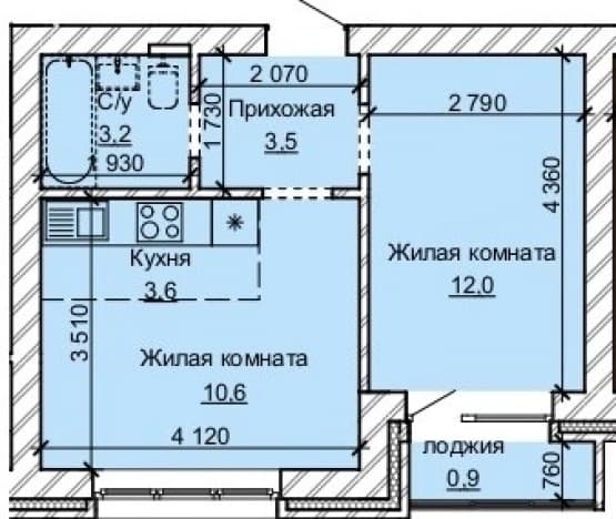 Купить квартиру на улице Анатолия в Барнауле. Вариант № 2207571, 1, площадь - квм, цена 5610800 рублей