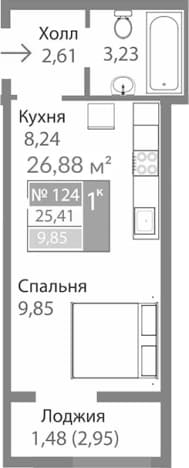 Купить студию недорого в Республике Крым. Вариант № 2274006, 0, площадь - квм, цена 4491223 рублей