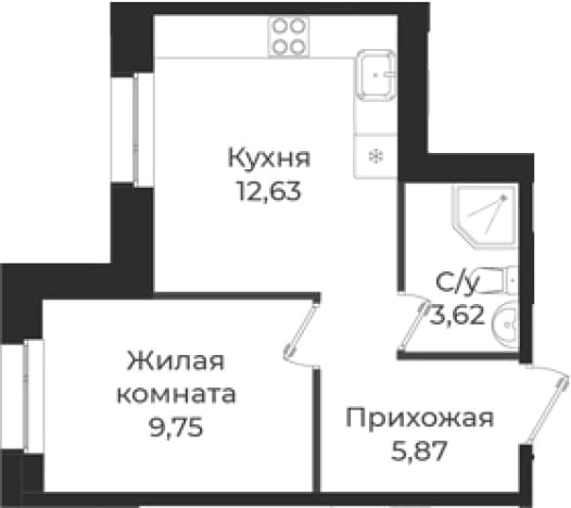 . Вариант № 1838949, 0, площадь - 31.87 квм, цена 5277672 рублей