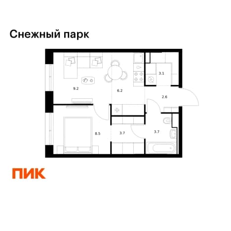 . Вариант № 2019195, 0, площадь - 37 квм, цена 7995700 рублей