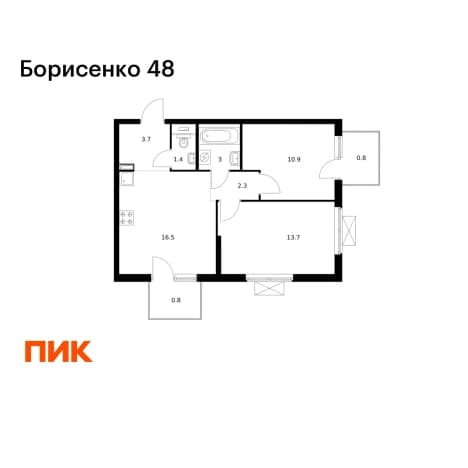 . Вариант № 2231789, 0, площадь - 53.1 квм, цена 11400570 рублей