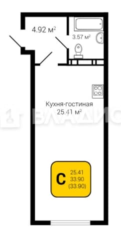 Купить квартиру площадью 34 кв.м в Воронежской области. Вариант № 1744101, 0, площадь - квм, цена 2949300 рублей