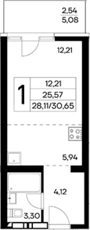 . Вариант № 2155072, 0, площадь - 28.11 квм, цена 10267750 рублей