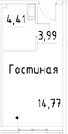 . Вариант № 1920524, 0, площадь - 23.17 квм, цена 6010084 рублей