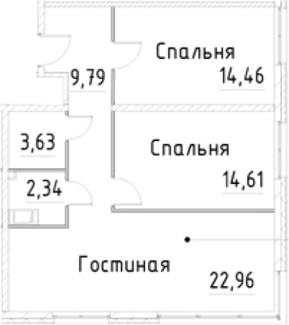 . Вариант № 1853573, 0, площадь - 67.79 квм, цена 15202965 рублей