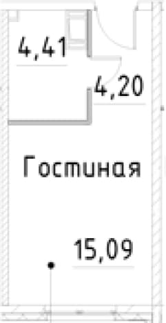 . Вариант № 1853483, 0, площадь - 23.7 квм, цена 6179556 рублей