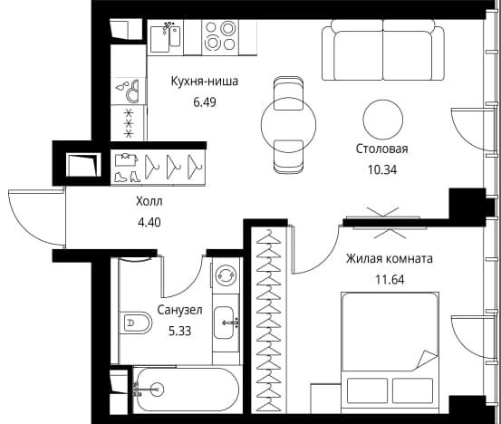 . Вариант № 2239838, 0, площадь - 38.2 квм, цена 22197523 рублей