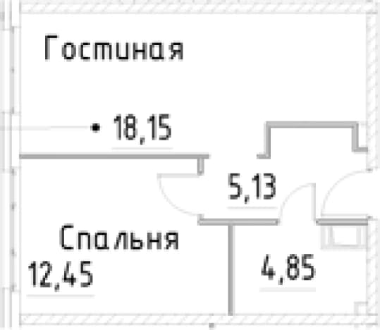 . Вариант № 1920425, 0, площадь - 40.58 квм, цена 9970286 рублей