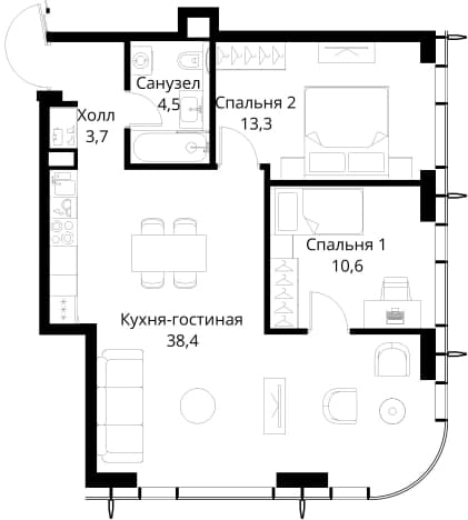 . Вариант № 2173605, 0, площадь - 70.5 квм, цена 39014207 рублей