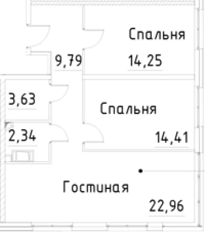 . Вариант № 1853392, 0, площадь - 67.38 квм, цена 15171658 рублей