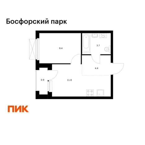 . Вариант № 2016585, 0, площадь - 30.2 квм, цена 8969400 рублей