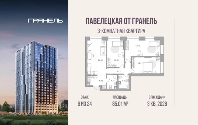 . Вариант № 2332153, 0, площадь - 85.01 квм, цена 50609609 рублей