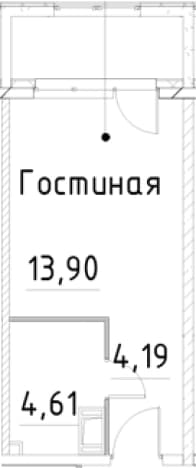 . Вариант № 1853655, 0, площадь - 22.7 квм, цена 6321614 рублей