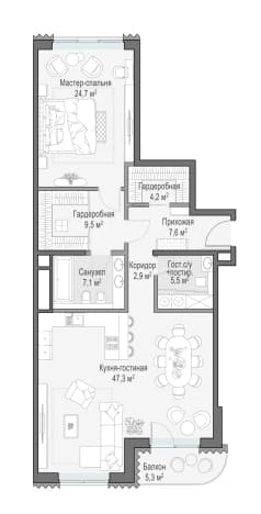 . Вариант № 1664527, 0, площадь - 108.7 квм, цена 357200000 рублей