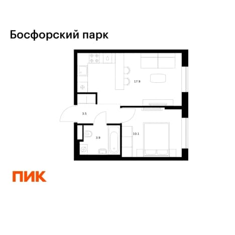 . Вариант № 2018259, 0, площадь - 35.4 квм, цена 9628800 рублей