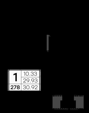 . Вариант № 1334546, 0, площадь - 30.9 квм, цена 4319999 рублей