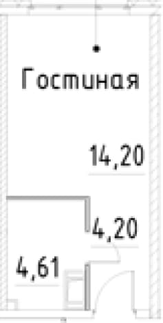 . Вариант № 1920546, 0, площадь - 23.01 квм, цена 6147632 рублей