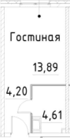 . Вариант № 1853527, 0, площадь - 22.7 квм, цена 5939246 рублей