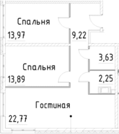 . Вариант № 1920368, 0, площадь - 65.73 квм, цена 15183235 рублей