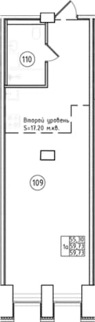 . Вариант № 2186635, 0, площадь - 59.73 квм, цена 14626500 рублей