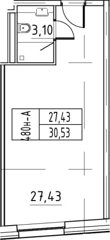 . Вариант № 943101, 0, площадь - 30.53 квм, цена 8243100 рублей