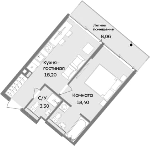 . Вариант № 2114740, 0, площадь - 39.9 квм, цена 17941989 рублей