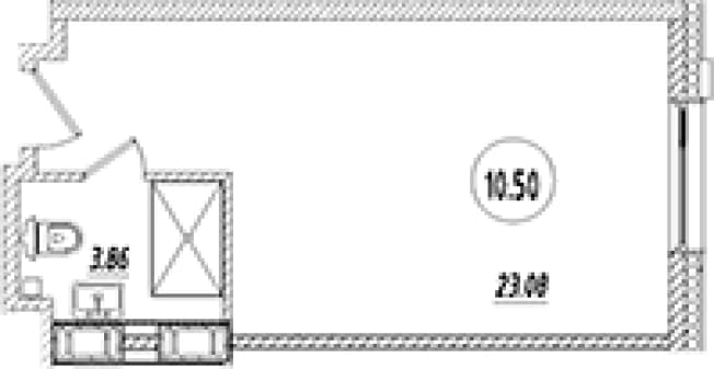 . Вариант № 2151762, 0, площадь - 26.94 квм, цена 13736450 рублей