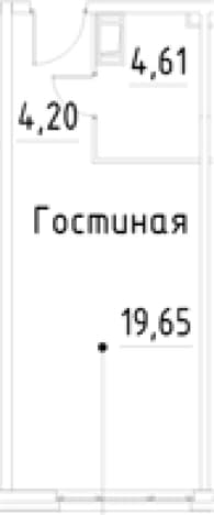 . Вариант № 1920382, 0, площадь - 28.46 квм, цена 7222097 рублей