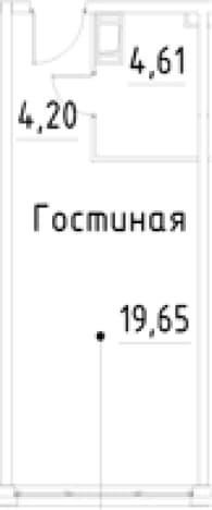 . Вариант № 1920503, 0, площадь - 28.46 квм, цена 7222097 рублей
