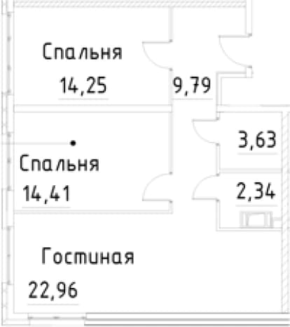. Вариант № 1853460, 0, площадь - 67.38 квм, цена 15232300 рублей