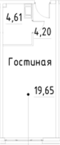 . Вариант № 2007054, 0, площадь - 28.46 квм, цена 7222097 рублей