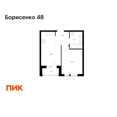 Купить однокомнатную квартиру в новостройках в ЖК Борисенко 48 в Владивостоке. Вариант № 2194094, 1, площадь - квм, цена 8262750 рублей
