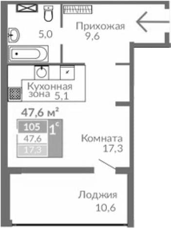. Вариант № 2112805, 0, площадь - 37 квм, цена 12960000 рублей