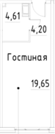 . Вариант № 2007131, 0, площадь - 28.46 квм, цена 7222097 рублей