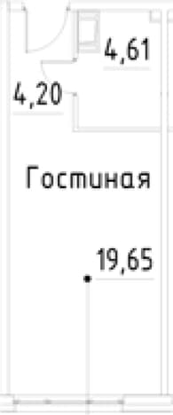 . Вариант № 1920508, 0, площадь - 28.46 квм, цена 7222097 рублей