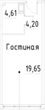 . Вариант № 2007039, 0, площадь - 28.46 квм, цена 7011755 рублей