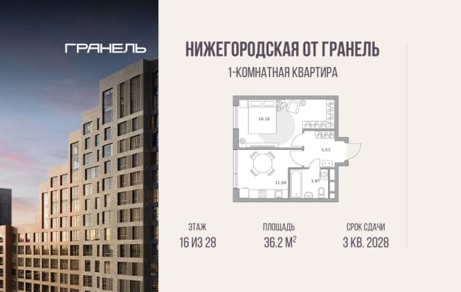 . Вариант № 2295873, 0, площадь - 36.2 квм, цена 17847985 рублей