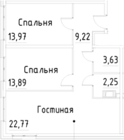 . Вариант № 1920298, 0, площадь - 65.73 квм, цена 15183235 рублей