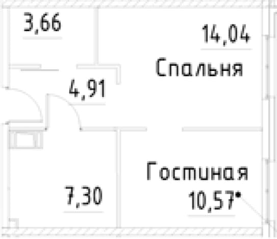 . Вариант № 1920313, 0, площадь - 40.48 квм, цена 9475890 рублей