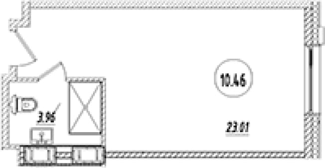 . Вариант № 2151764, 0, площадь - 26.97 квм, цена 13750000 рублей