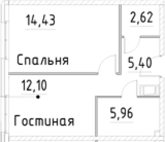 . Вариант № 1920420, 0, площадь - 40.51 квм, цена 9855815 рублей