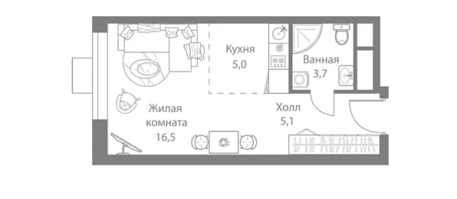 . Вариант № 2358607, 0, площадь - 30.3 квм, цена 11500000 рублей