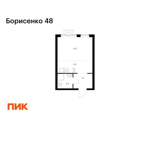 Купить студию в новостройках в ЖК Борисенко 48 в Владивостоке. Вариант № 2255256, 1, площадь - квм, цена 6883440 рублей
