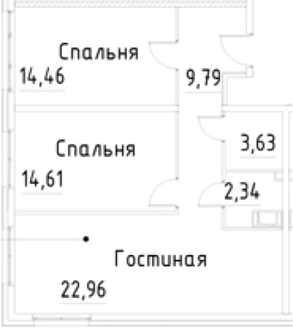 . Вариант № 1920537, 0, площадь - 67.79 квм, цена 15202965 рублей